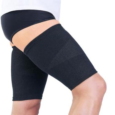 Imagem de Kestal Coxal Elástico Esporte protetor coxas suporte compressão Preto, G