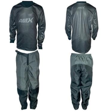 Imagem de Roupa Motocross Infantil Trilha Off-road Cross Preto Cinza - AMX, Cros