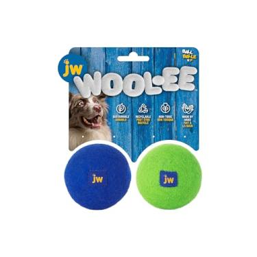 Imagem de JW Bola Wool-EE pequena (pacote com 2) brinquedo feito à mão 100% lã totalmente natural para cães para buscar