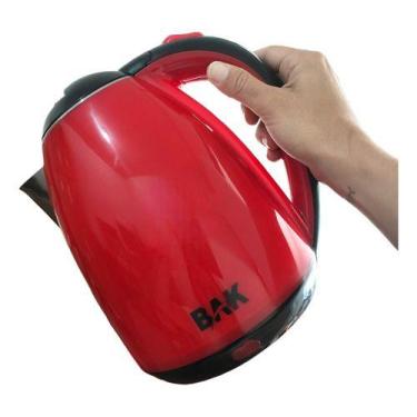 Imagem de Chaleira Elétrica Plastica Jarra Chá Café Ferver Agua - Bak, Vermelho,