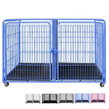 Imagem de Canil Gaiola Duplo Inferior Cães Cachorro Pet Shop Tosa - Açomix, Azul
