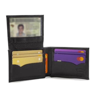 Imagem de Carteira Masculina Clássica em Couro Com Porta Documento Cartões Moeda