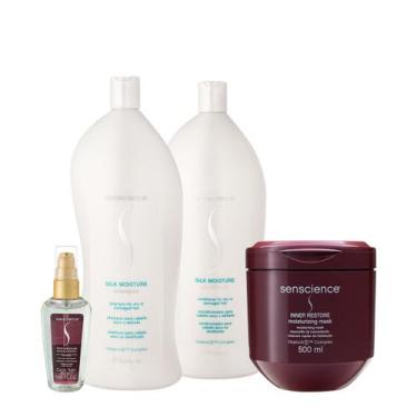 Imagem de Kit Senscience  True Hue Moisture Silk Inner Salon Total Oil (4 produt