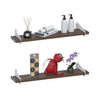 Imagem de 2 Prateleiras Suspensa Estilo Industrial Madeira 60cm UN BM - Unidas S