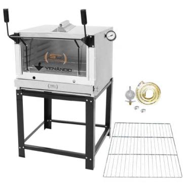 Imagem de KIT - Forno Gás Industrial Roma Inox Infravermelho FIRIV80 + Grade ext