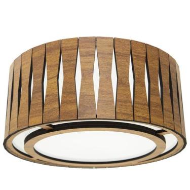 Imagem de Luminária Decorativa Madeira Plafon Redondo Guaritá 35cm - CREATUS, Fr
