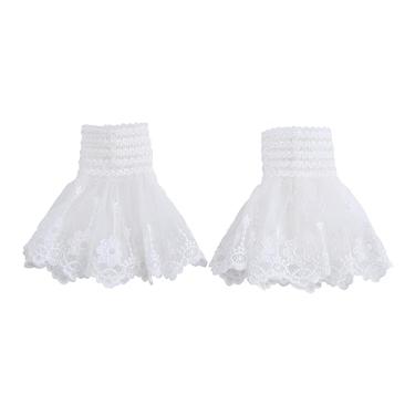 Imagem de T-PTURET Punhos destacáveis, mangas falsas, punhos de renda em camadas, punhos decorativos, suéter, camisa, manga falsa, acessório de roupas, Renda