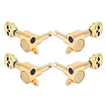 Imagem de Chave do Afinador da Corda da Cabeça da Máquina do Ukulele, 4 Pces que Afina o Crânio Dourado Em Forma de Peg