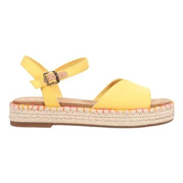 Imagem de TOMS Sandália feminina Abby Platform Espadrille Atlética Casual Salto Baixo 2,5-5 cm - Amarelo, Amarelo, 40