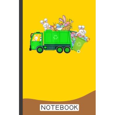 Imagem de Bunny Riding Garbage Truck Easter Day Bunny Garbage Truck Notebook: Garbage Truck Design Kids Men Women Dump Trash Trucks 120 Pages - 60 sheets - 6x9 inches