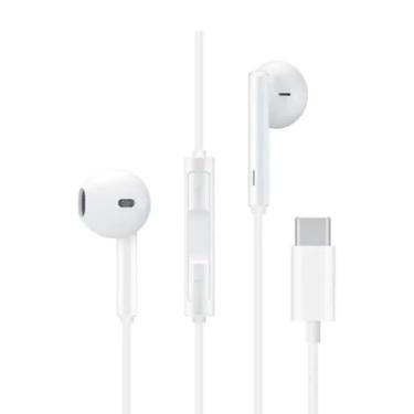 Imagem de Fone de Ouvido USB-C 4ª Geração (Branco) - Redução de Ruído 99,15%, Cabo Tecido Antitramado. Qualidade Premium. Compatível com Samsung, Motorola, LG e Smartphones Tipo-C.