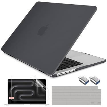 Imagem de DONGKE Compatível com a nova capa MacBook Pro de 16 polegadas 2024 [chip M4 Pro/M4 Max] modelo A3403 A3186, capa rígida de plástico protetora, capa de teclado, película de tela e adaptador tipo C -