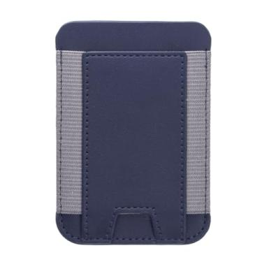 Imagem de Captese MagIT Bolsa carteira unissex de couro sintético, compatível com MagSafe, para iPhone 14 Pro Max/14 Pro/14 Plus/14, iPhone 13 Pro Max/13 Pro/13 e iPhone 12 Series, Aço azul, Suporte magnético