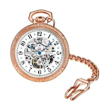 Imagem de Relógio de Bolso Masculino Stuhrling Consul 979 de Corda Manual 48mm, Rosé Gold