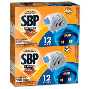 Imagem de Kit 2 Repelente Aparelho Elétrico 12 Horas e 8 Pastilhas - SBP