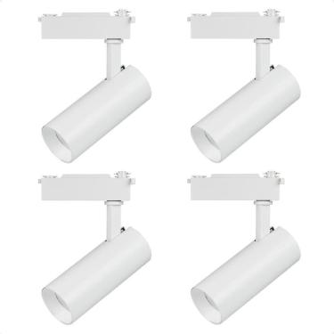 Imagem de Kit 4 Spot Longo Led Mr16 Para Trilho Eletrificado Branco 3000k Quente