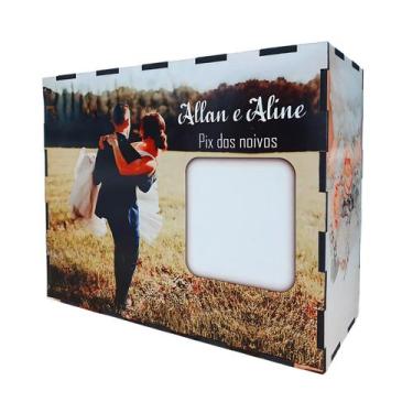 Imagem de Cofre Pix dos noivos Nossa Lua de Mel Com QR code Para Festa de Casame