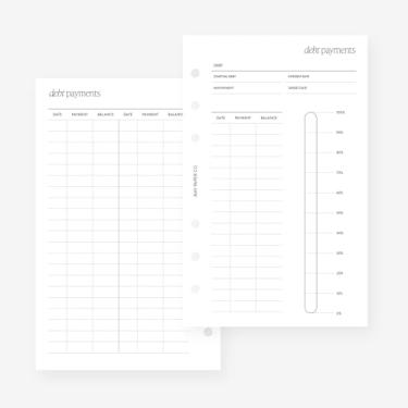 Imagem de Franklin Covey Compact Debt Payments Agenda Refil para fichários FC Compact 6 furos 4,25 x 16,75