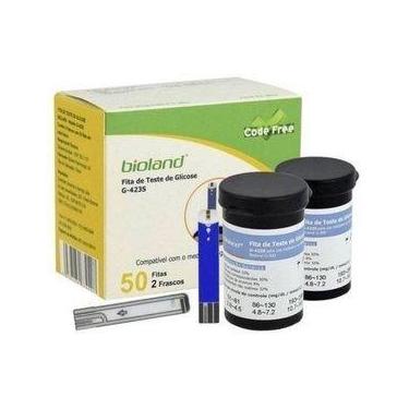 Imagem de 50 fitas para medir glicose Bioland Para medidor G500 / G425S