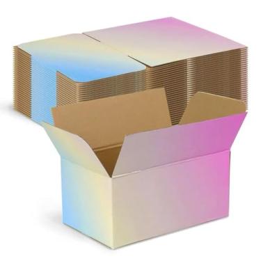 Imagem de DEZIBOX Caixas De Remessa Coloridas Médias 9X6X4 Polegadas, Pacote Com 30 Caixas De Papelão Ondulado Para Embalagem De Correspondência De Pequenas Empresas