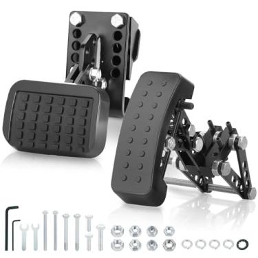 Imagem de Extensores de pedal de freio e gás ajustáveis HUGBEO para pessoas baixas, extensões antiderrapantes com comprimento e ângulo ajustáveis, extensão universal de pedal para carros, karts e carrinhos de