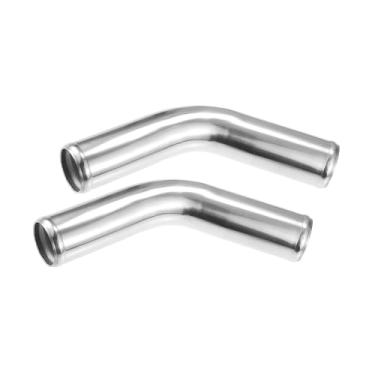 Imagem de Motoforti Tubo universal de liga de alumínio para carro de 45 mm 4,4 cm OD 10.2 cm 100 mm comprimento da perna tubo intercooler curva 45 graus cotovelo admissão de ar tubulação - pacote com 2 de longa
