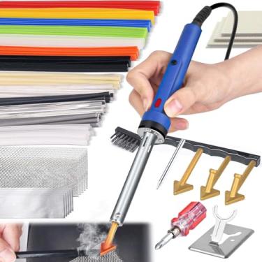 Imagem de Kit de reparo de plástico de 130 Welder Deluxe 3 em 1 Plastic Welder Soldering Iron Kit com 91 peças Rods, ferramenta de reparação profissional para carro Bumper com 5 pontas de solda, para Car Bumper