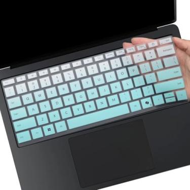 Imagem de Capa de teclado para laptop Microsoft Surface 7 2024 (7ª edição Copilot+ PC) 13,8/Surface Laptop 7 15 polegadas, capa protetora de teclado com layout em inglês dos EUA - OmbreMint