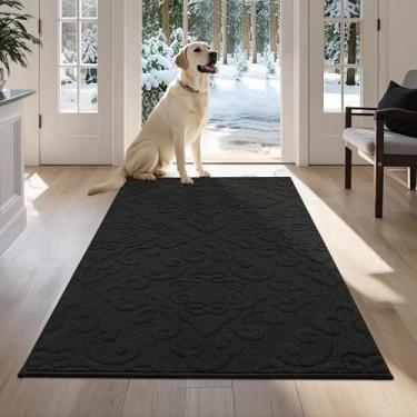 Imagem de COSY HOMEER - Tapete para porta de entrada antiderrapante 91,4 cm x 152,4 cm tapetes absorventes de boas-vindas lavável boho tapete de porta de cachorro caçador de sujeira entrada interna para patas