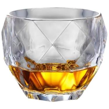 Imagem de Kit Jogo 2 Copos De Vidro Whisky 340ml Redondo Gelo Trabalhado Diamond