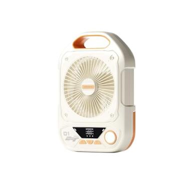 Imagem de DOEMTY Ventilador portátil, sopro/iluminação/carregamento 3 em 1, carregamento USB, luz LED silenciosa pode carregar celular, adequado para viagens, quarto, acampamento, escritório, praia