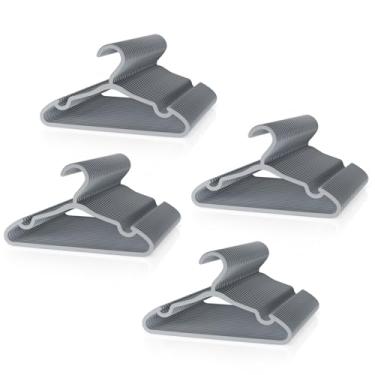 Imagem de VILICK Cabides infantis de plástico – pacote com 100 cabides antiderrapantes para roupas, calças, saias, casacos para bebês e recém-nascidos (cinza)