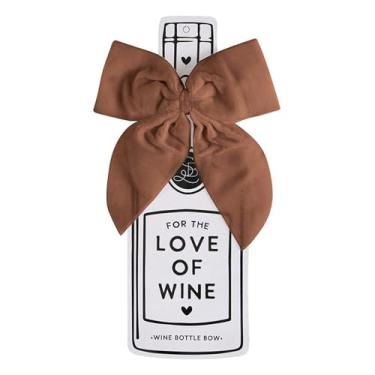Imagem de Santa Barbara Design Studios Laço de veludo Twist Tie Luxe para garrafa de vinho, 12 cm C x 12,7 cm L, marrom claro