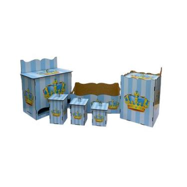 Imagem de Kit Higiene Bebê 6 Peças em Madeira Mdf Adesivado - ATACADÃO DO ARTESA