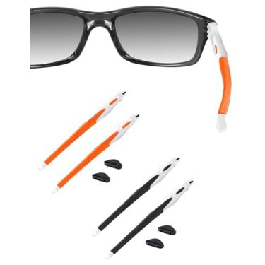 Imagem de HILEEN Braços brancos de substituição para óculos Oakley Crosslink OX8027 OX8029 OX8030 OX8031 OX8033 OX3149 preto + laranja