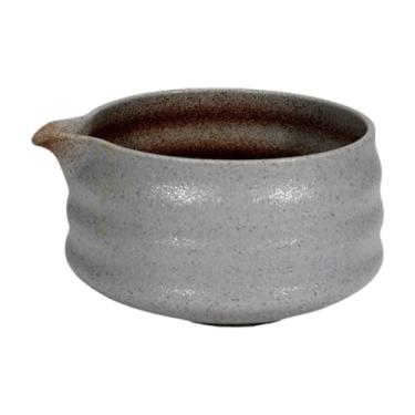 Imagem de Ioensy Tigela de matcha em cerâmica, tigela tradicional japonesa de matcha, cerimônia de chá verde Chawan, copo de chá verde feito à mão para amantes de chá, Branco