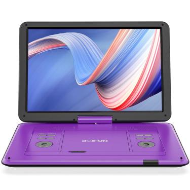 Imagem de Leitor de dvd portátil boifun 17.5 com tela HD de 15,6 roxo