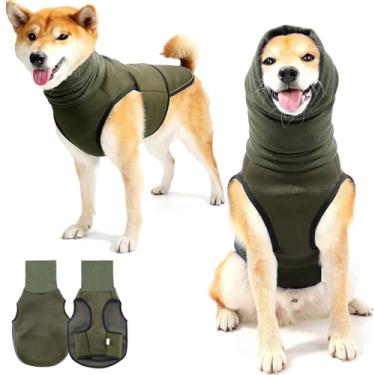 Imagem de Colete de ansiedade para cães, colete refletivo de ansiedade para cães, colete respirável calmante com capuz, jaqueta ajustável para ansiedade para cães com tempestades, fogos de artifício, separação