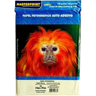 Imagem de Papel Fotográfico Adesivo A4 Glossy 130g 50 Fls Masterprint