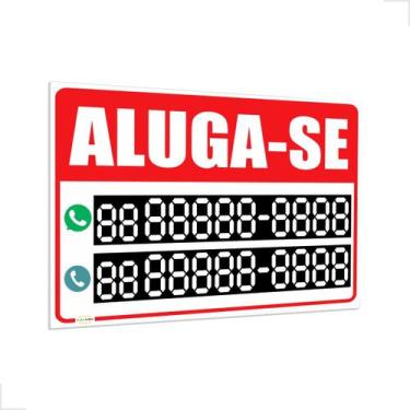 Imagem de Placa Aluga se Editável Personalizada C/ Caneta 50x40cm - Placa forte