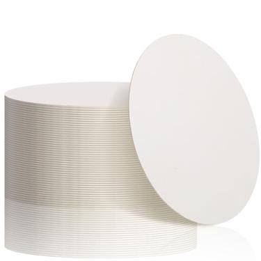 Imagem de TaoBary 50 peças de copos descartáveis de barra de papel a granel, porta-copos de papelão de 10 cm em branco para bebidas faça você mesmo artesanato artes casamento (branco)