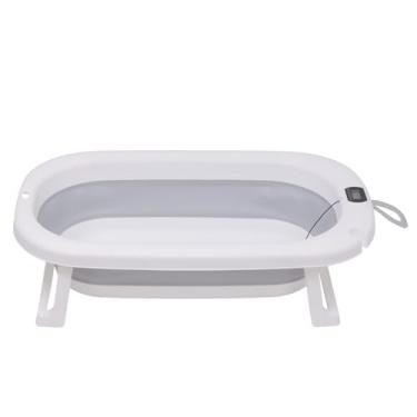 Imagem de Zippy Toys, Banheira de Bebê Retrátil com Termômetro Integrado e Bordas Arredondadas Hora do Banho 75 cm - Cinza