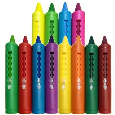 Imagem de Super conjunto de giz de cera de banho – conjunto de 12 cores para desenho na banheira - não tóxico, seguro para crianças, não se desintegra na água - projeto de arte para crianças e crianças pequenas