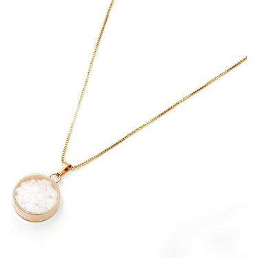 Imagem de Colar Veneziana Pingente Sal Grosso Banhado A Ouro - Le Bijoux Semi Jo