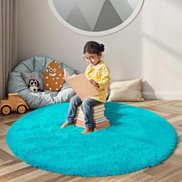 Imagem de Tapetes circulares super macios para meninas, castelo de princesa, barraca de brinquedo, 4 diâmetros, tapetes circulares para quarto de crianças, decoração de quarto de bebê, tapetes redondos felpudos