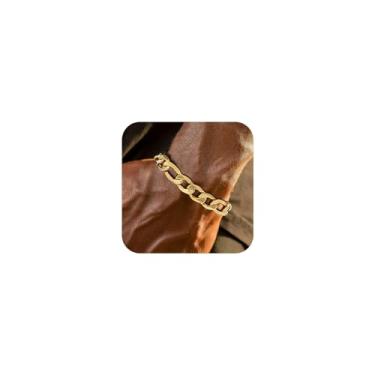 Imagem de Pulseira de corrente masculina/feminina estilo Figaro/cubano resistente, 6/9/13 mm de largura, 7,48/8,26" de comprimento, aço inoxidável 316L/tom de ouro 18K/preto (caixa de presente para enviar)