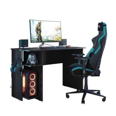 Imagem de Mesa para Computador Gamer Preto Fosco - Fdecor - Qmovi