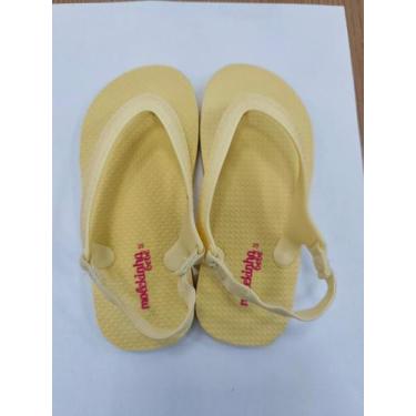 Imagem de Chinelo Bebê Molekinha Baby Mácio Novidade Com Elástico, Amarelo, 23/2