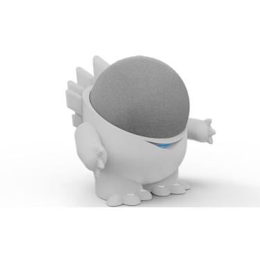 Imagem de Splin Suporte de Mesa compatível com Echo Dot 4 ou 5 modelo Dino Baby Echosaurus (branco)