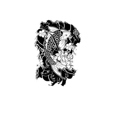 Imagem de Tatuagens de melhores amigas, flores de carpa saltadora, tatuagens de flores, resistentes à água, duram de 1 a 2 semanas, resistentes, aparência de tatuagem real,23 x 15 cm